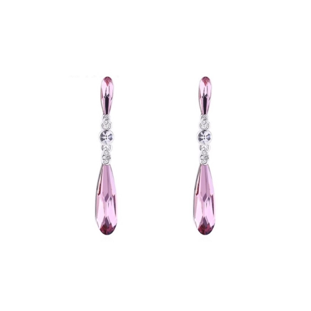 Last Pair – Swarovski Pink Teardrop Crystal Earrings - NWT